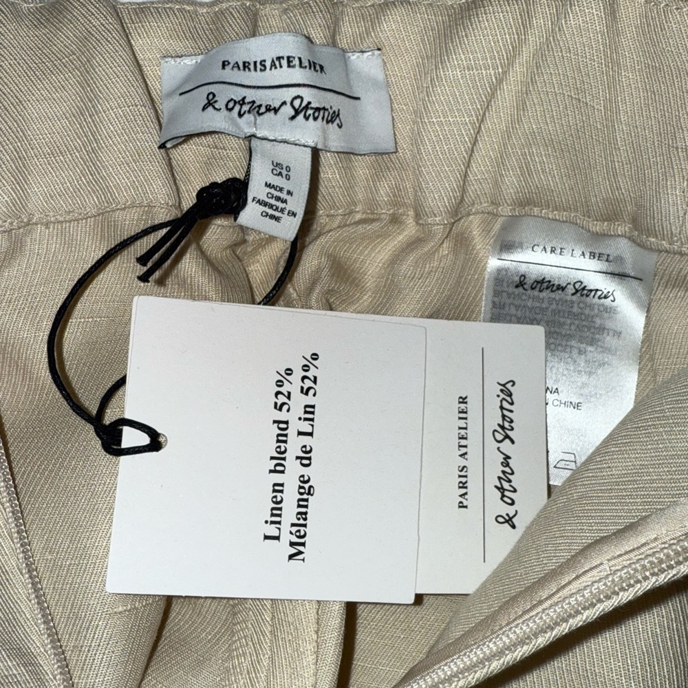 & Other Stories Wide Cut Linen Trousers - Picture 6 of 6